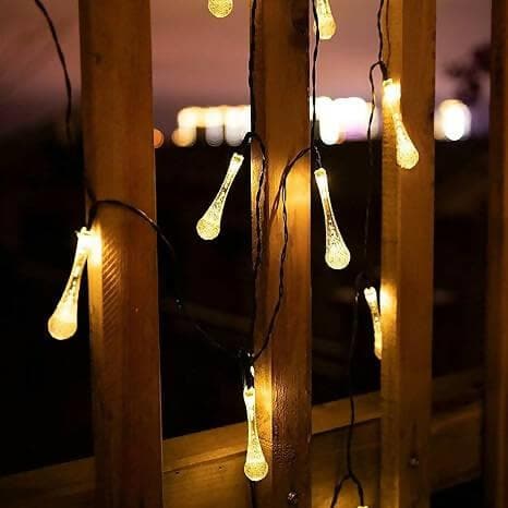 Water Drop LED Bulbs String Ball Globe Lights (14 lights) - HalfPe