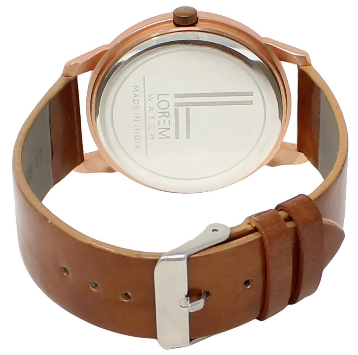 LOREM Rose Gold Casual Analog Watch For Men LR34 - HalfPe