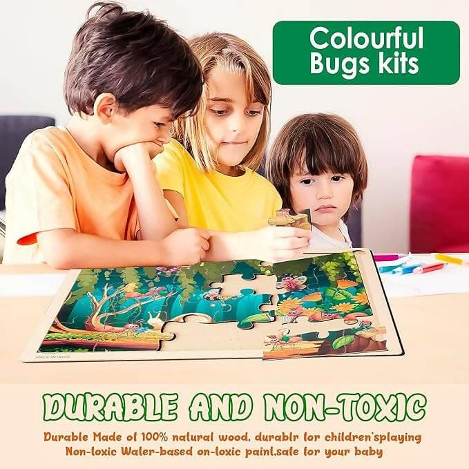 Zodo jigsaw colourful bugs puzzle for kids - HalfPe