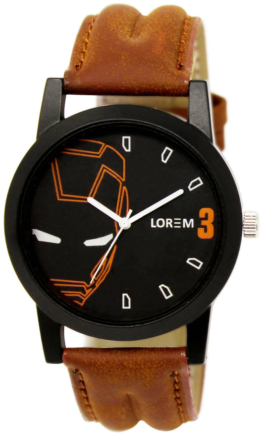 LOREM Multicolor Iron Man Analog Watch For Men LR04 - HalfPe