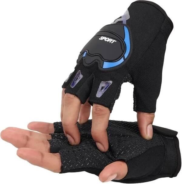 Half Fingered Sports Glove XL Riding Gloves (Black) - HalfPe