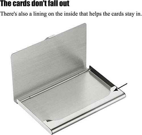 Silver Stainless Steel Card Holder (Pack of 3) - HalfPe