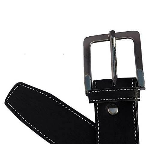 Men's Synthetic leather black and tan needle pin point buckle belts combo (Pack of 2) - HalfPe