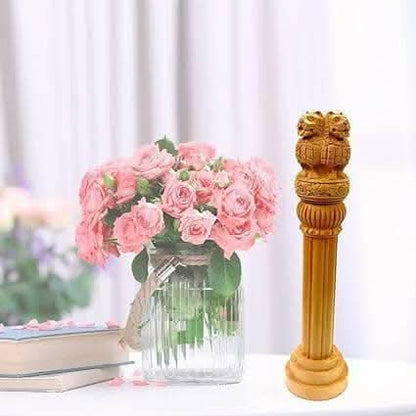 santarms Wooden Ashoka Stambh (12 Inches) - HalfPe