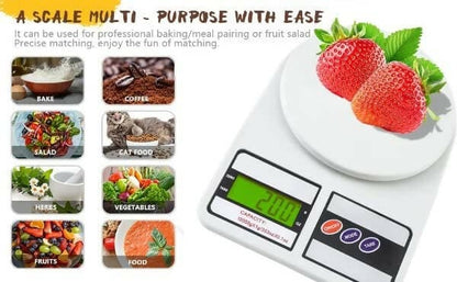 Electronic Digital Kitchen Weight Scale With LED Display (UPTO 10 KG) - HalfPe