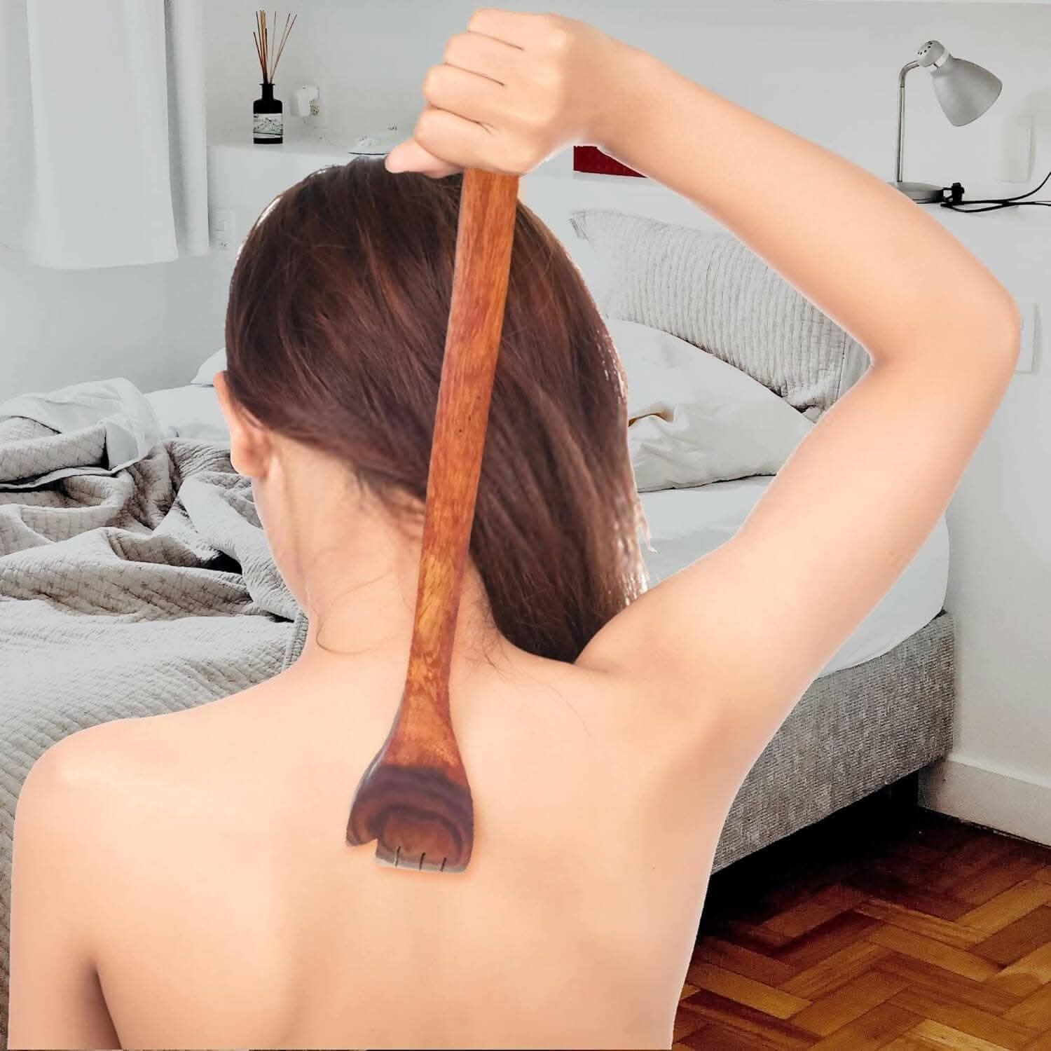 santarms wooden back scratcher itching hand stick (Pack of 3) - HalfPe