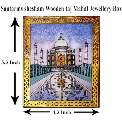 santarms Handmade shesham Wooden taj Mahal Jewellery Box - HalfPe