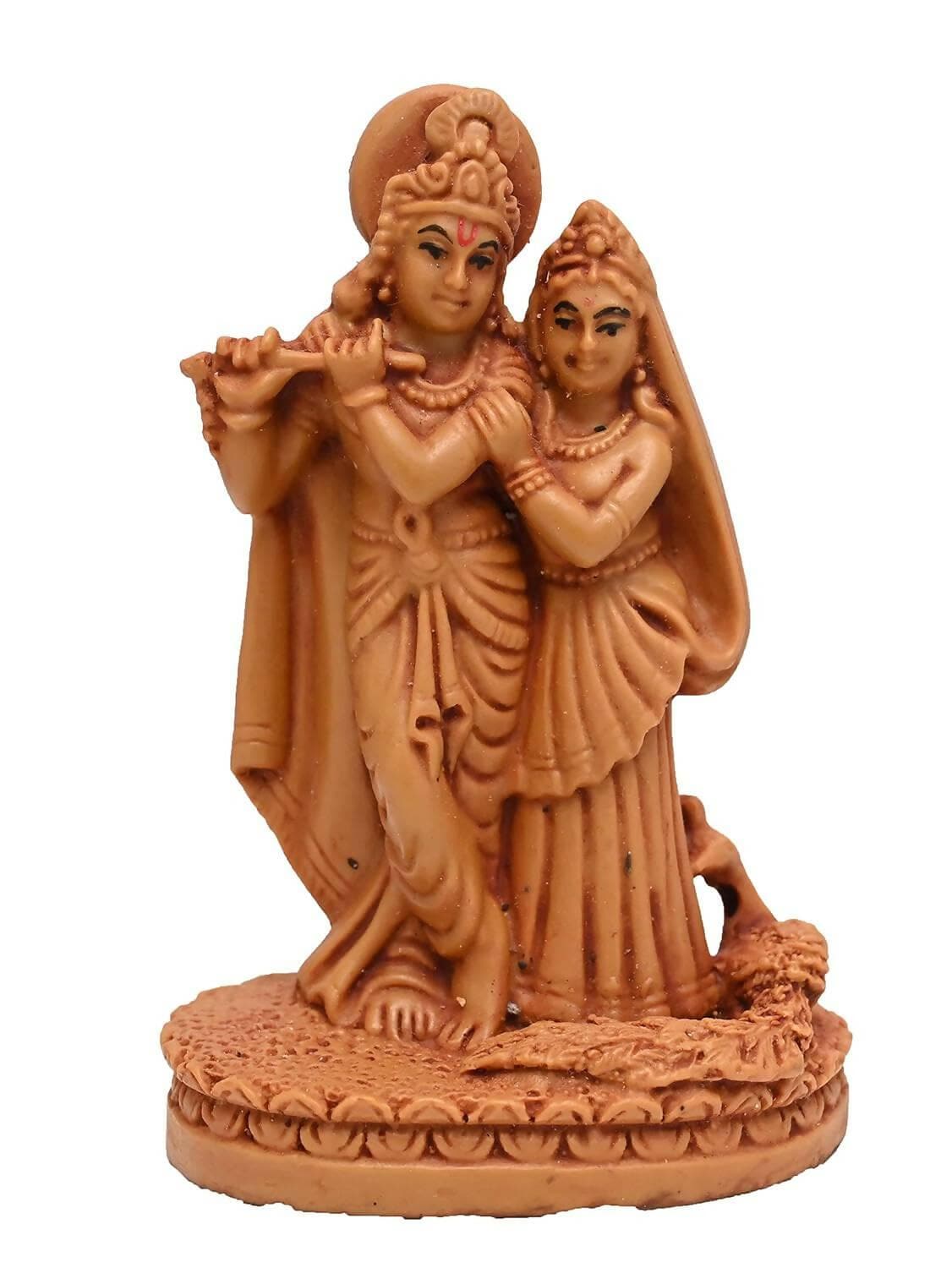 KariGhar Resin Radhakrishna Idol for Home, Living Room, Housewarming, Puja Room, Decoration and Gifting, Brown - HalfPe