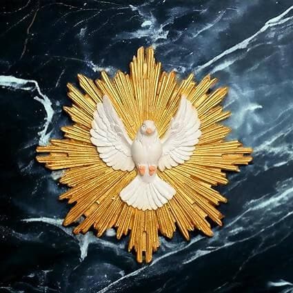 KariGhar® Faith Dove Holy Spirit Catholic Wall Hanging Idol Perfect for Prayer Room / Drawing Room / Decoration & Gifting ( 5 x 19 x 19 cm ) A0054 (7.5 x 7.5 INCH), Multicolor - HalfPe