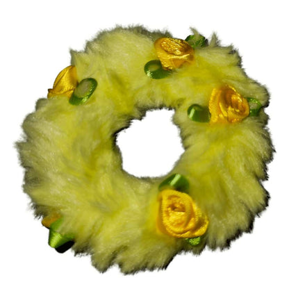 SENECIO Lovely Rose Fluffy Fur Soft Multicolor Rubber Band Hair Tie Scrunchies (12Pc Set) - HalfPe