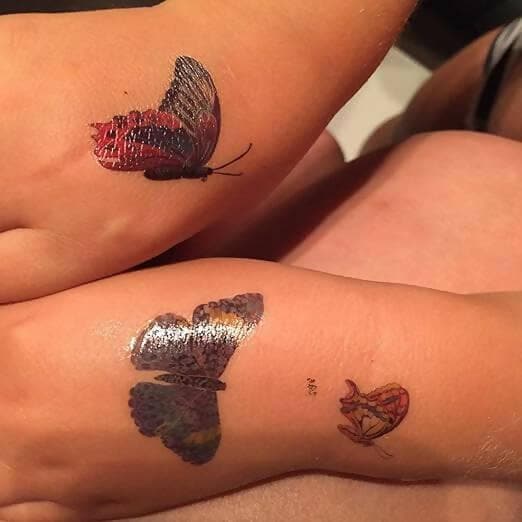 SENECIO Rainbow Multicolor Butterflies Temporary Unisex Mini Body Tattoo - HalfPe