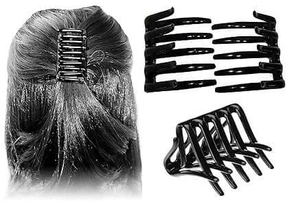 SENECIO Black Korean French Juda Crab Bun Clutcher Interlocking Glossy Craw Durable Hold Grip Butterfly Hair Clamps No Slip Girls Hair Style Accessories For Girls & Women - HalfPe