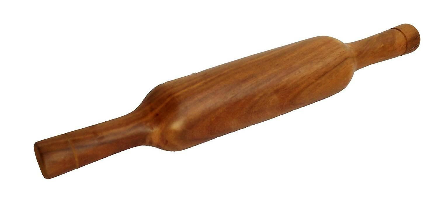 Wooden Carved Rolling Pin/Roti/Papad/Chapati Maker Roller - HalfPe