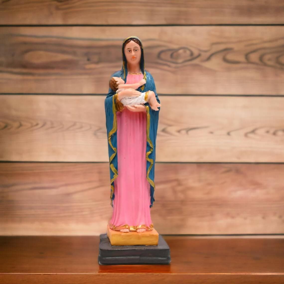 KariGhar Resin Our Lady of Bom Parte Catholic Idol Perfect for Home Decoration, Multicolour, (5 Inch) - HalfPe