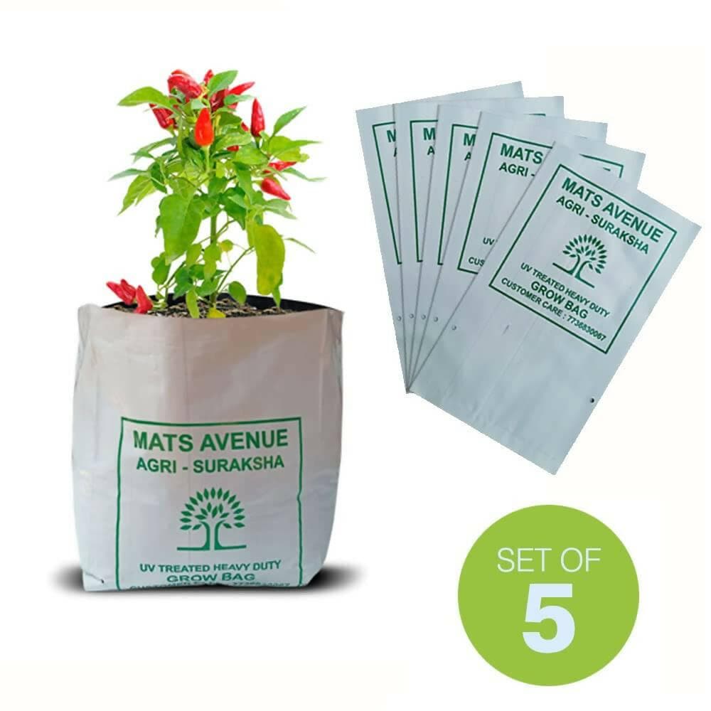 Mats Avenue AGRI - SURAKSHA Heavy Duty Grow Bags 600 Gauges (24 CM x 24 CM) (Pack of 5) - HalfPe