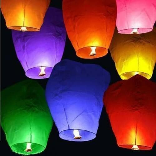 UDHWANI by Kakkumal Govindram Hot Air Balloon Paper Sky Lantern, Set of 8 (Multicolor) - HalfPe