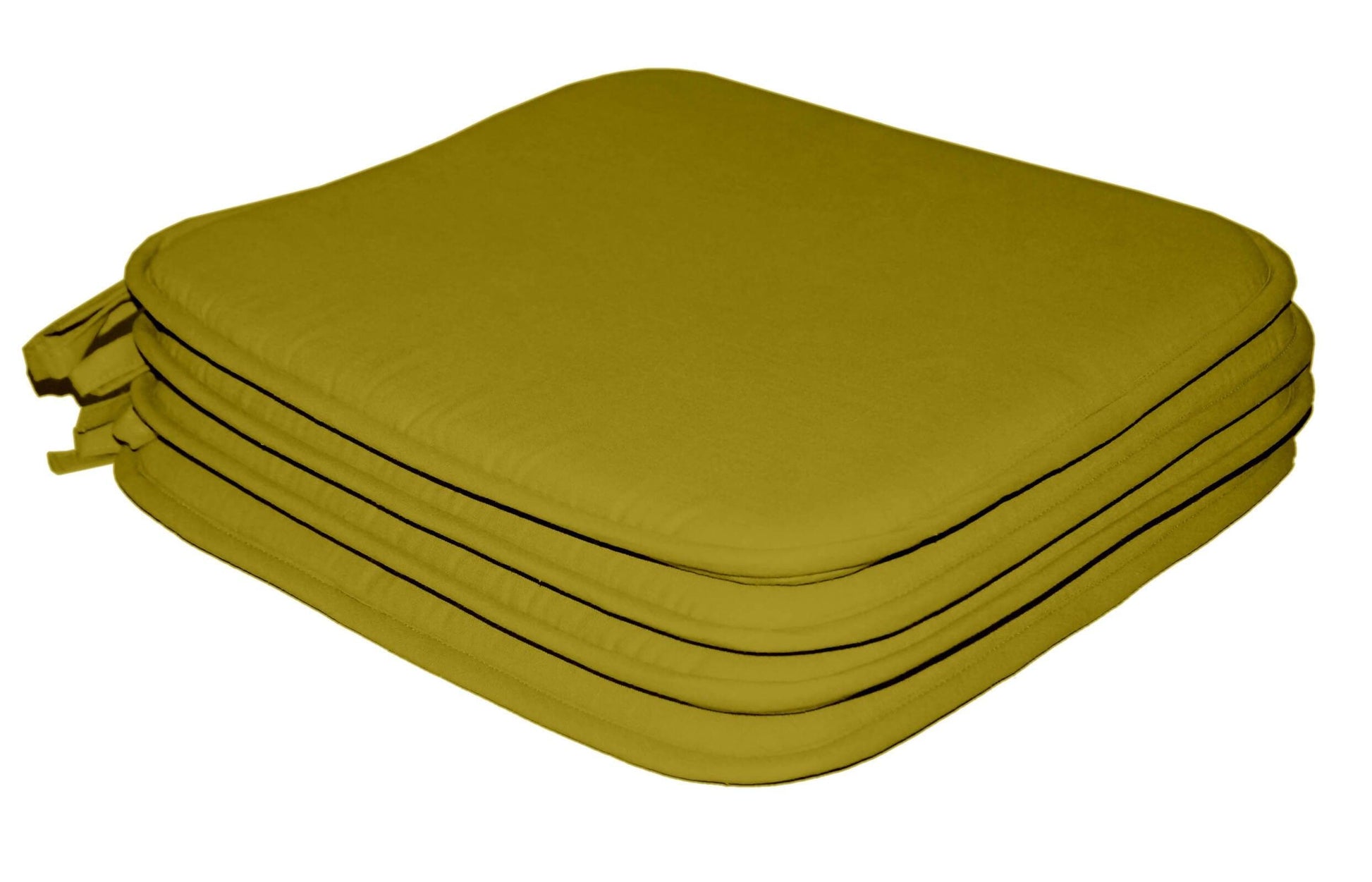 Lushomes Chair Pads set of 4, Green, Reversible, driver seat cushion for car, dining chair cushion, cushion for car, tie up cushions for chairs, (15x15 Inch, 1/2 Inch Foam Height, 4 Strings, 4 Pc) - HalfPe