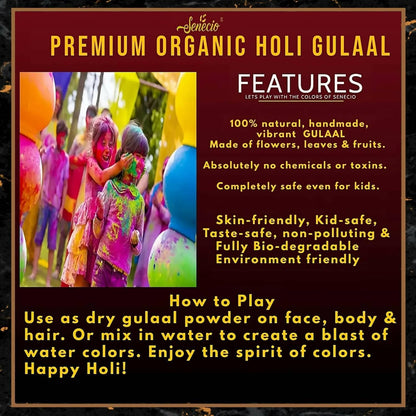 SENECIO Organic 100% Natural Holi Gulaal Herbal Rangoli I 3 Colours 100g Each - HalfPe