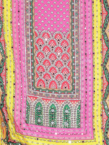 Chiffon Pakistani Dupatta with Mirror Work (Digital Print ) - HalfPe