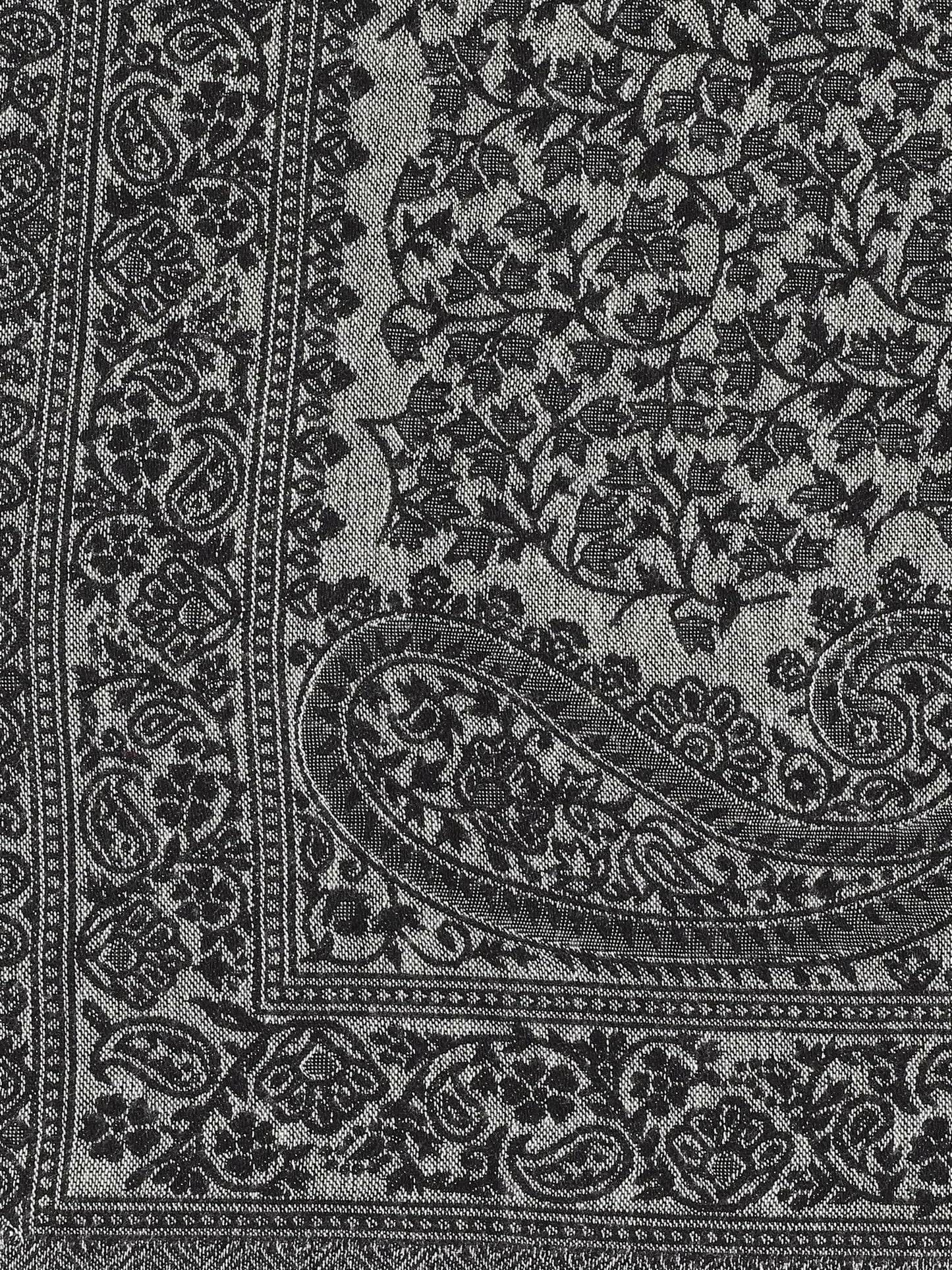 Black Paisley Pattern Viscose Stole for women - HalfPe