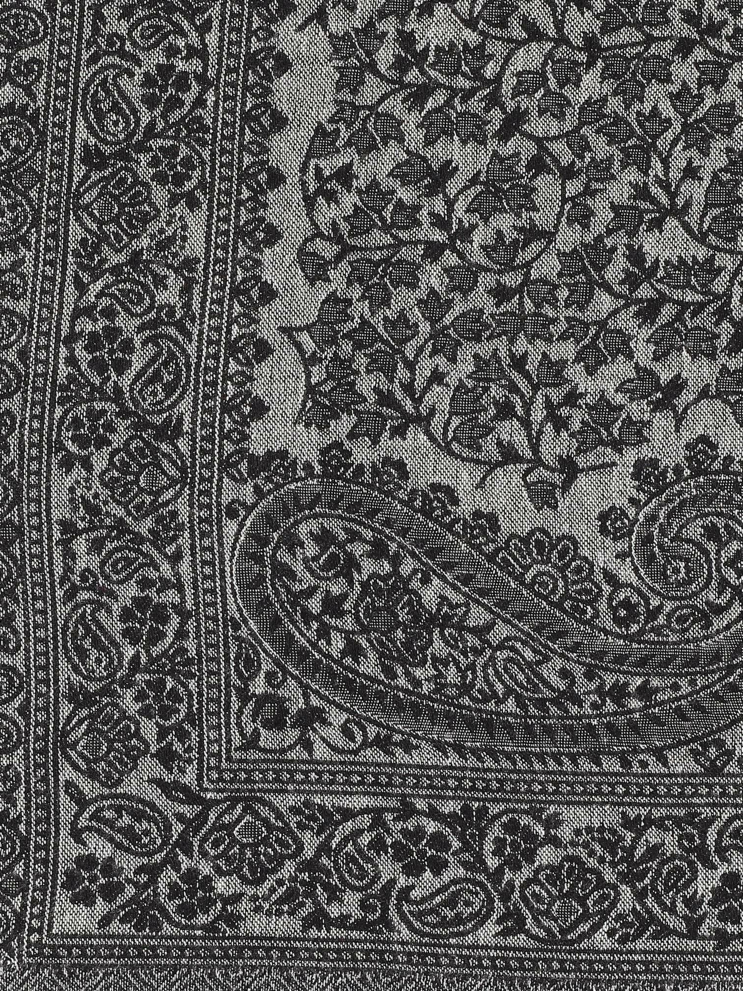 Black Paisley Pattern Viscose Stole for women - HalfPe