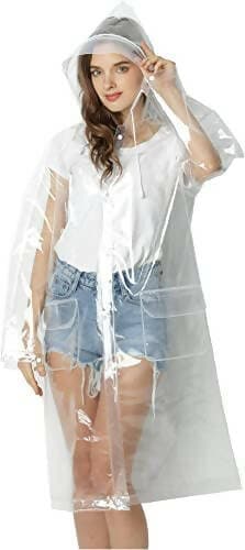 Long Transparent Clear Raincoat Reusable Rain Poncho for Adults (Unisex) - HalfPe