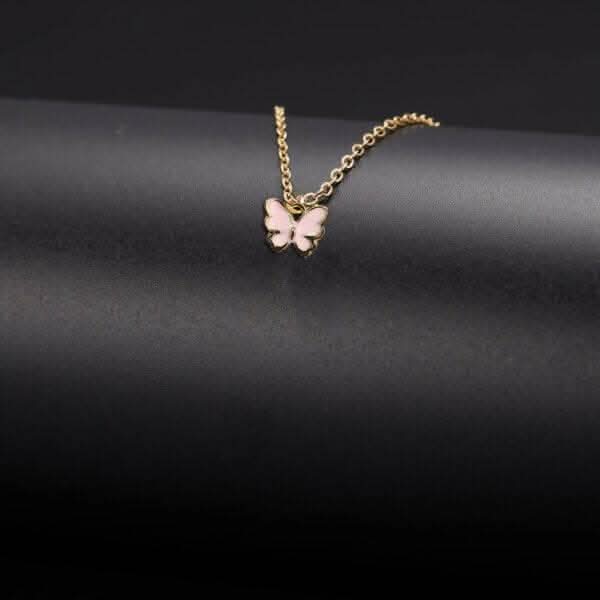 Pinapes Statement Butterfly Pink Necklace with a Large Pendant (Pack of 2) - HalfPe