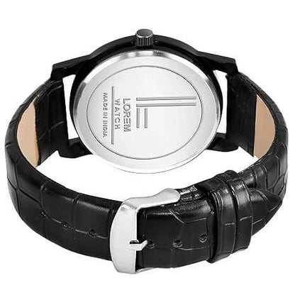 LOREM Black Professional Look Analog Watch For Men LR70 - HalfPe