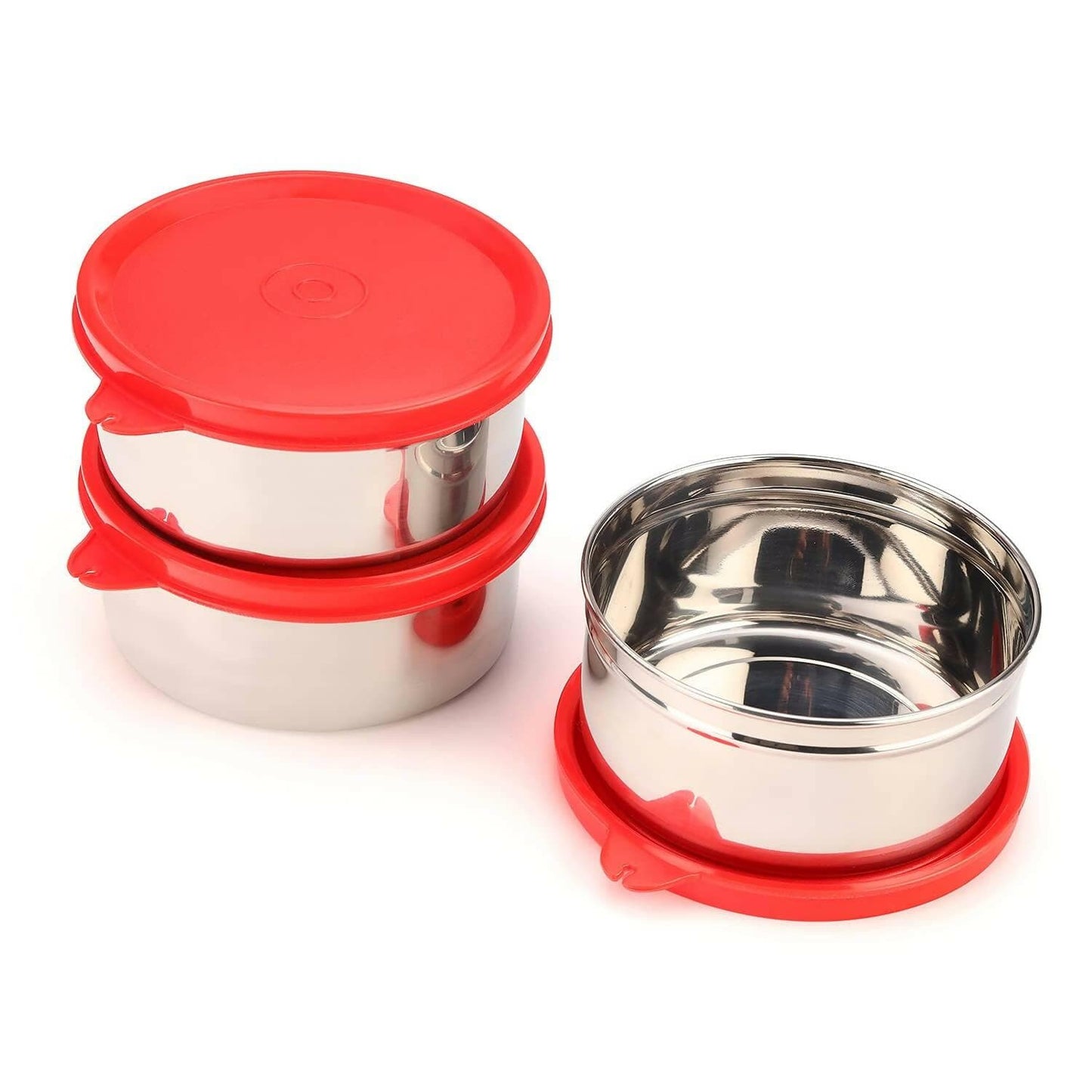 Stainless Steel Containers with BPA Free Airtight Lid 450ml (Pack of 2) - HalfPe