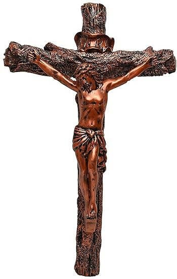 KariGhar® Crucifix / Jesus Christ / Cross Jesus / Crucified Jesus A0060 { (Bronze) ( 5 x 33 x 52 cm / 2 x 13 x 21 INCH ) } - HalfPe