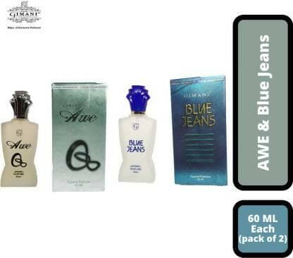 Gimani AWE and Blue Jeans Perfume 60ml each (pack of 2, 120ml) - HalfPe