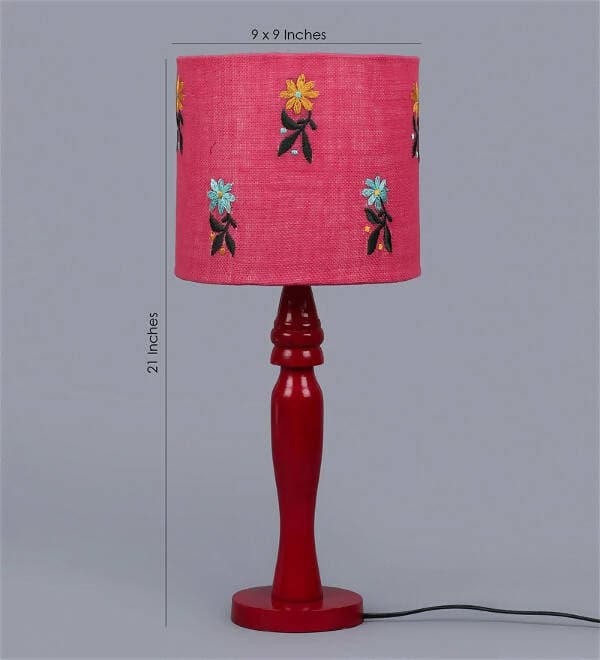 Flowers On Jute Lamp - HalfPe