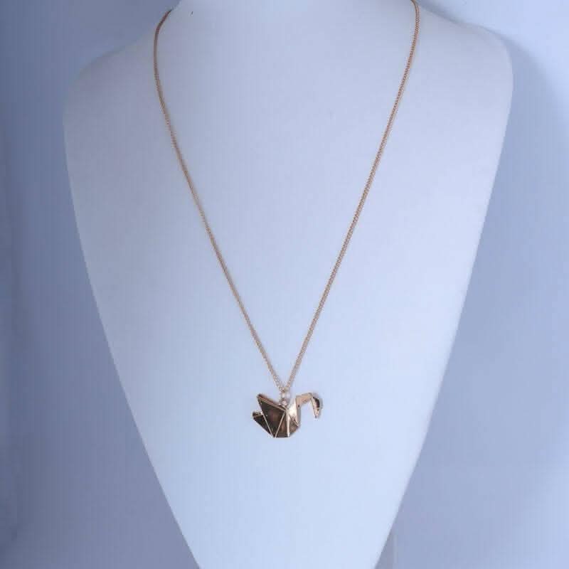 Pinapes Origami Pendant Necklace – Gold Colour| Birthday Gifts for Girls & Women, Fancy Jewellery - HalfPe