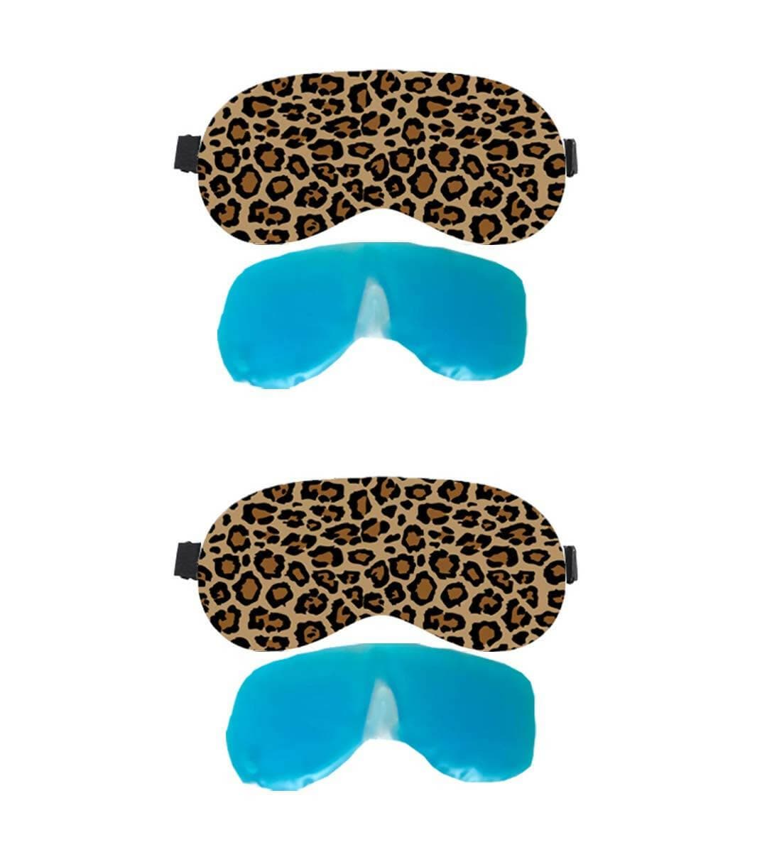 Lushomes Leopard Spots Printed Super Soft Velvet Eye mask for Travel with Gel Tube for Insomnia, meditation and Dark Circles (2 Pcs of Eye Mask and 2 Pcs of Gel Tube) - HalfPe