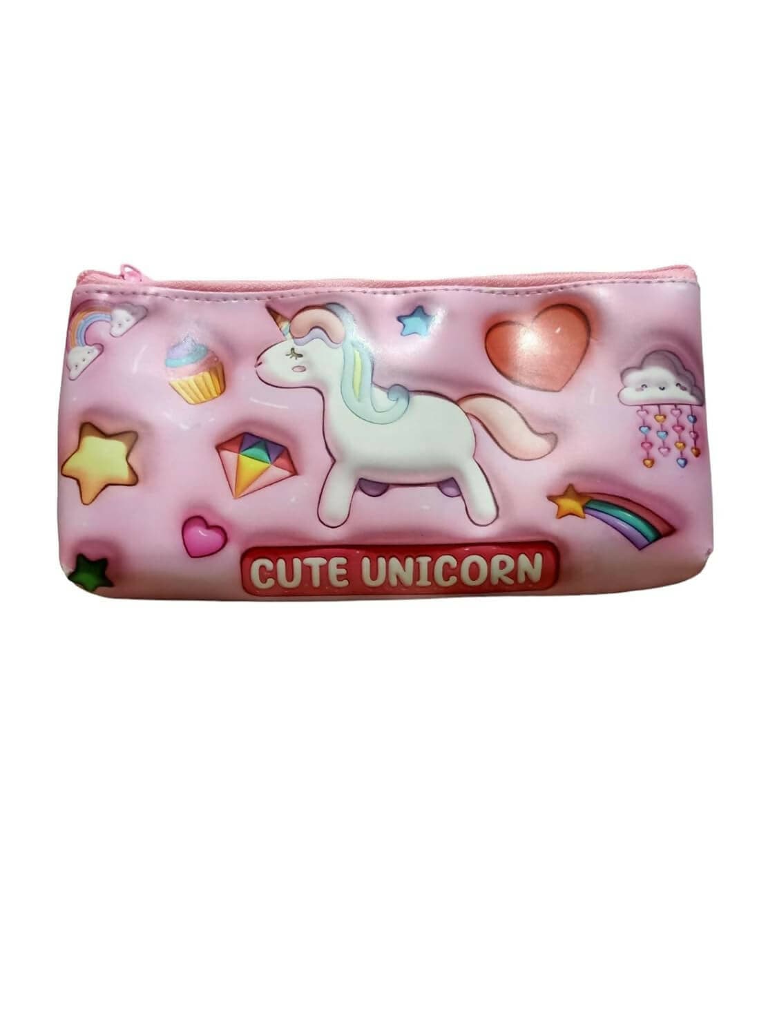 Cute Unicorn Trendy Durable Pencil Case Pouch for Stationery - HalfPe