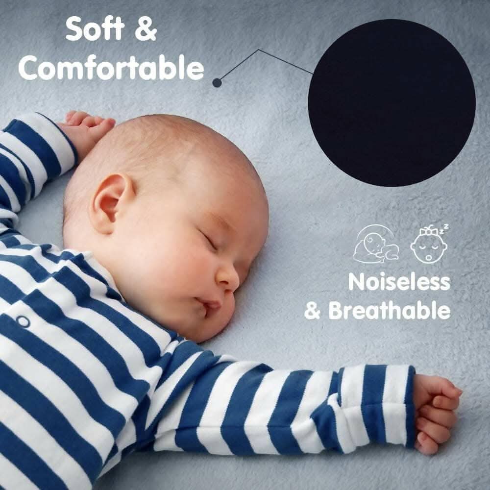 Mattress Protector Dark Blue Waterproof Cover for Single Bed (75 x 36 inch) - HalfPe