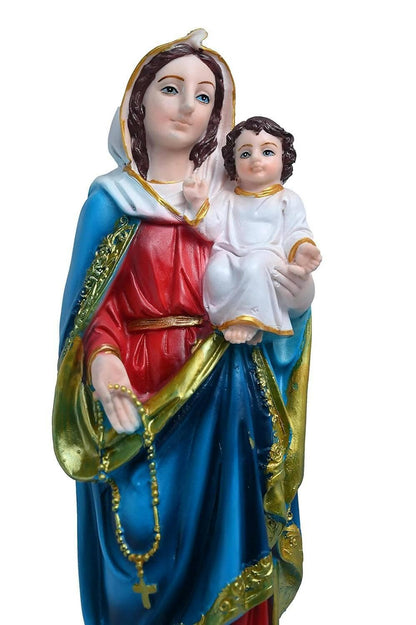 KariGhar Resin Madonna, Mother Mary with Infant Jesus Catholic Idol Decoration, (6 Inch, Multicolour) - HalfPe