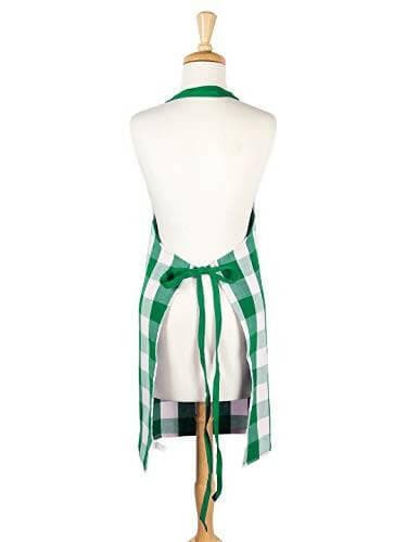 Lushomes Apron for Women, Checks Kitchen Apron for Men, Cooking Apron, apron for kitchen, kitchen dress for cooking, cotton apron for women, Size 70x80 cms, Colour Green, Pack of 1 - HalfPe