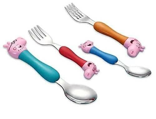 Pink Pig Peppa Pig Spoon Fork Set – Adorable Kids’ Utensils - HalfPe