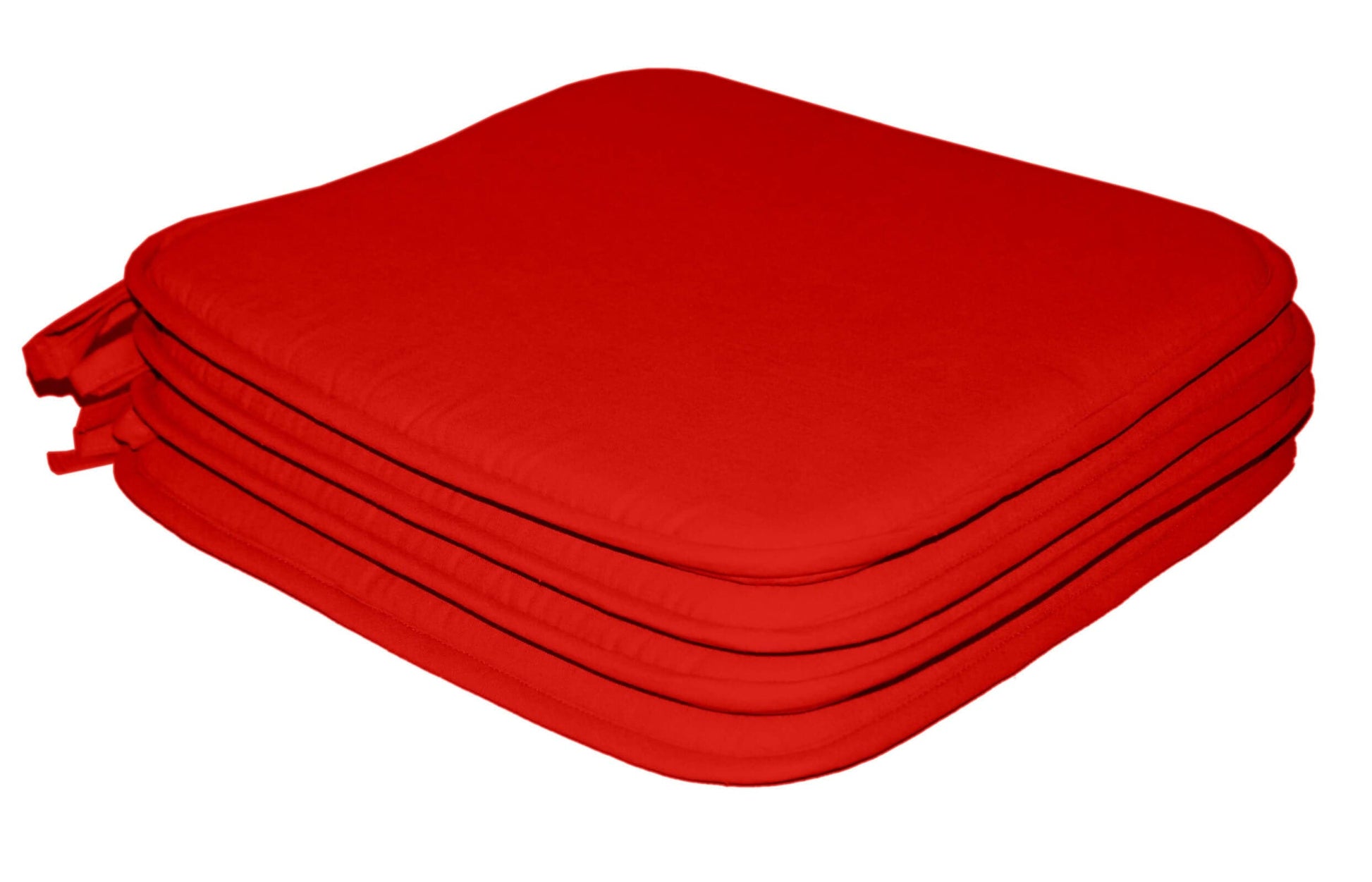 Lushomes Chair Pads set of 4, Red , Reversible, driver seat cushion for car, dining chair cushion, cushion for car, tie up cushions for chairs, (15x15 Inch, 1/2 Inch Foam Height, 4 Strings, 4 Pc) - HalfPe