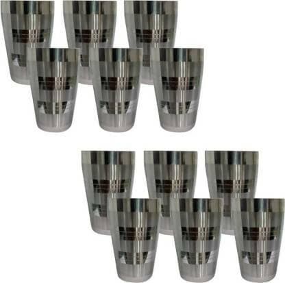 SHINI LIFESTYLE Stainless Steel Glass (Pack of 12) - HalfPe