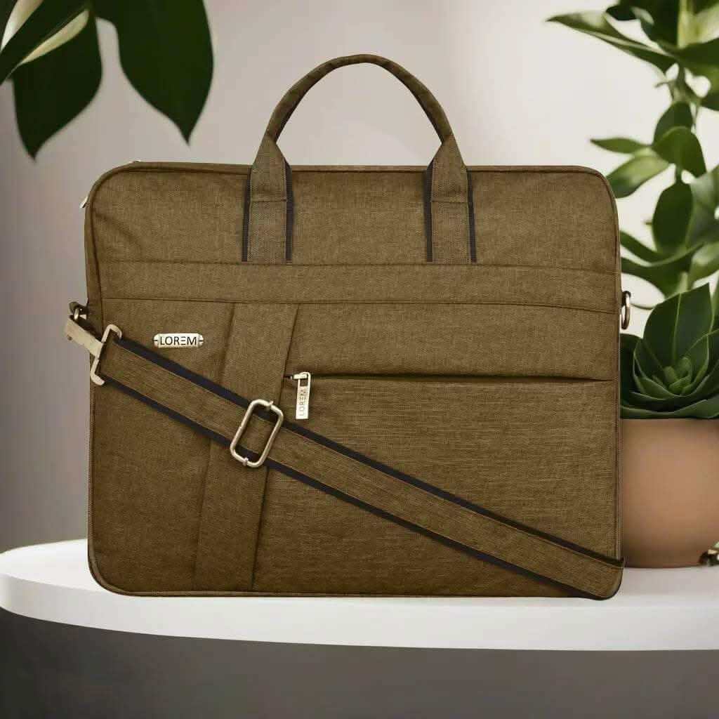 LOREM Khaki Color Linen 10L Messenger Bag For Men & Women - HalfPe