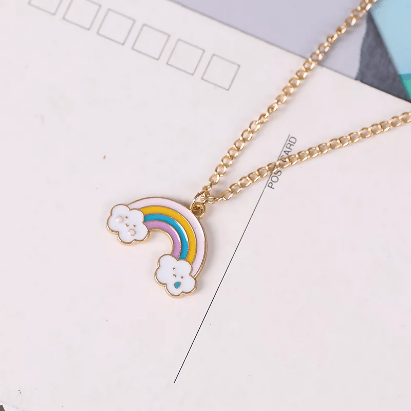 Pinapes Cloud Smiley Face Fashion Accessories Rainbow Pendant Chain For Girls And Women - HalfPe