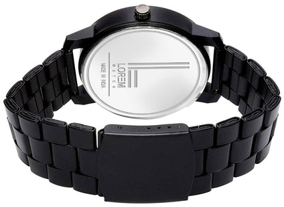 LOREM Black Professional Look Analog Watch For Men LR113 - HalfPe