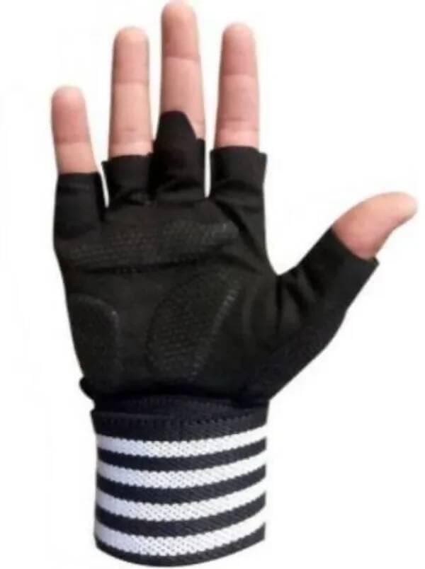 Beast Gym Glove With Long Wrist Support Gym & Fitness Gloves (Black, White)  - HalfPe