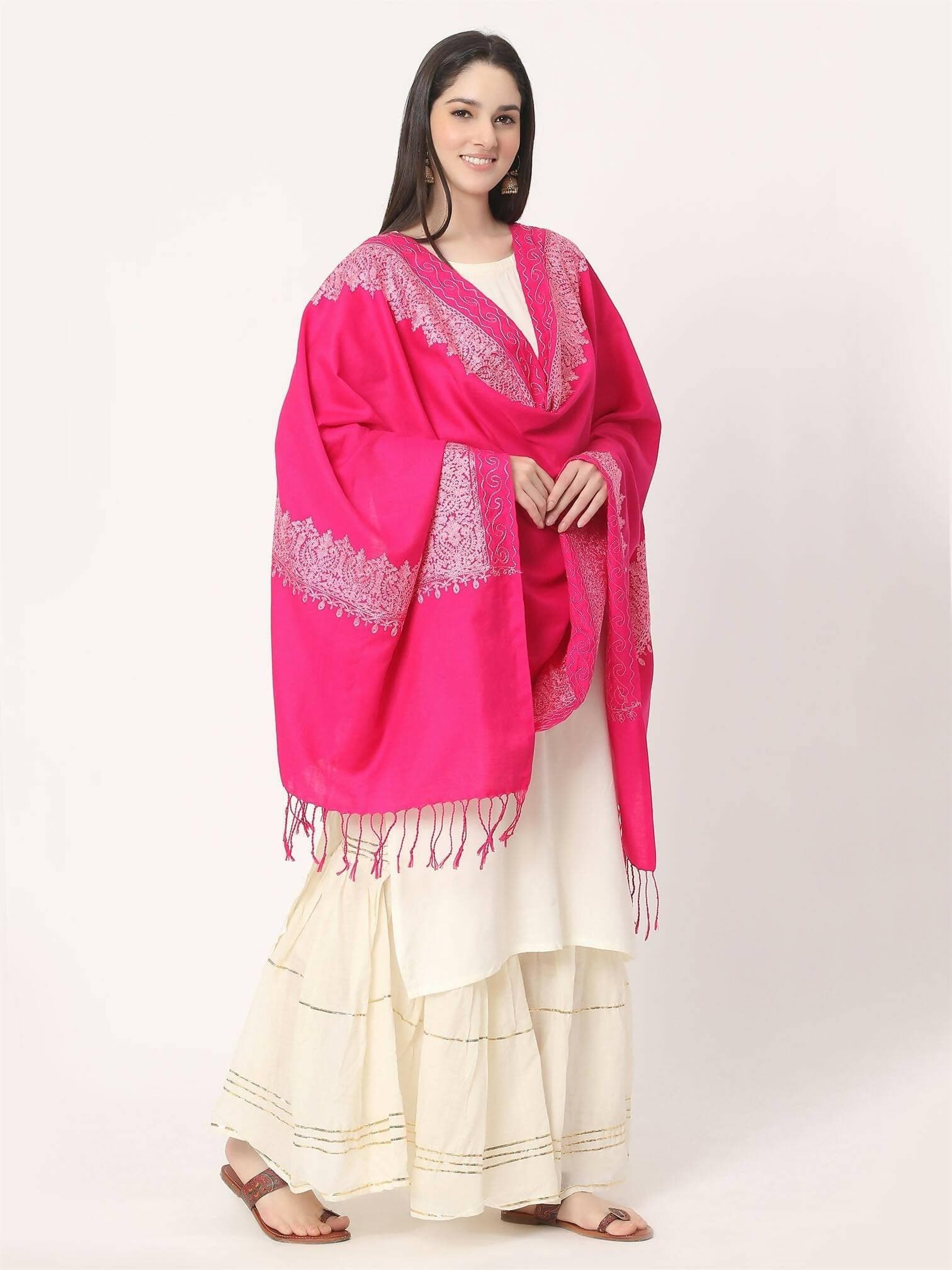 Magenta Baby Pink Stole for women - HalfPe