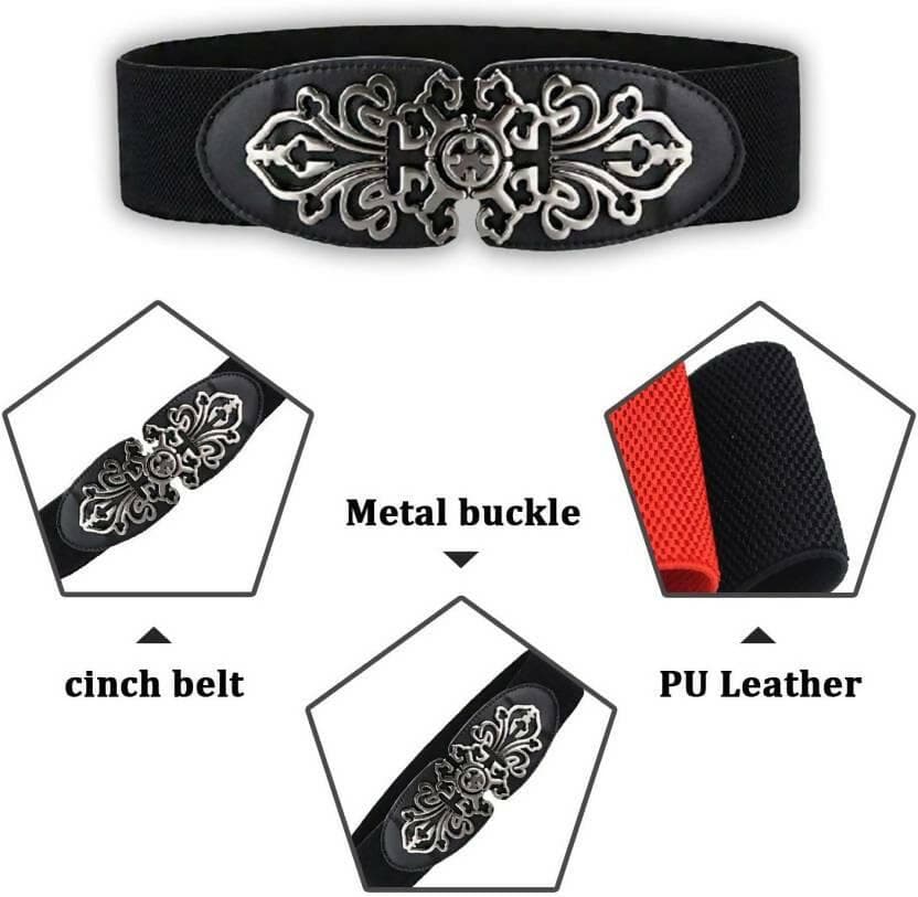 Women Stylish Leather Belt (Black) - HalfPe