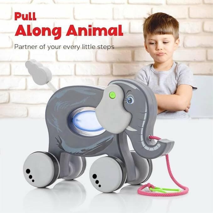 ZUDO Pull Along Toddler Toy (Elephant) - HalfPe