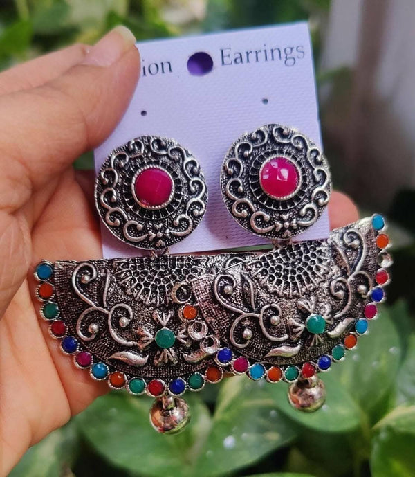 Pinapes Handcrafted wheel shape Jhumka Earrings for a Stunning Look (Set of 2) - HalfPe