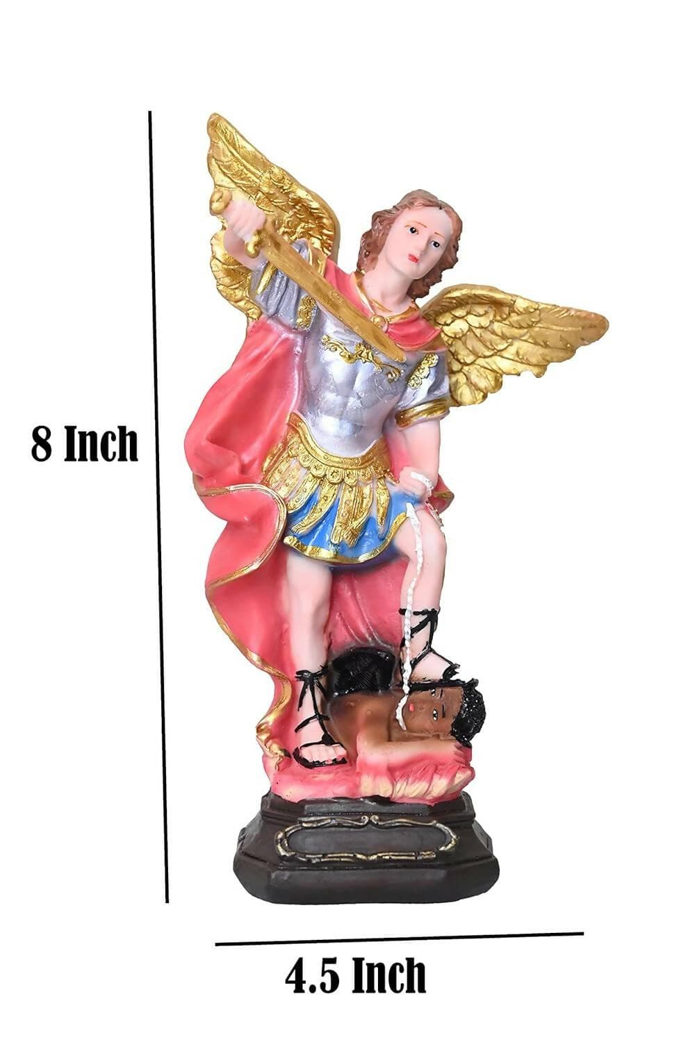 KariGhar St Michael The Archangel Idol Perfect for Home | Office | Prayer Room | Gifting & Decoration ( 6 x 11 x 20 Cm ) M0015 (M0015 (White)) - HalfPe